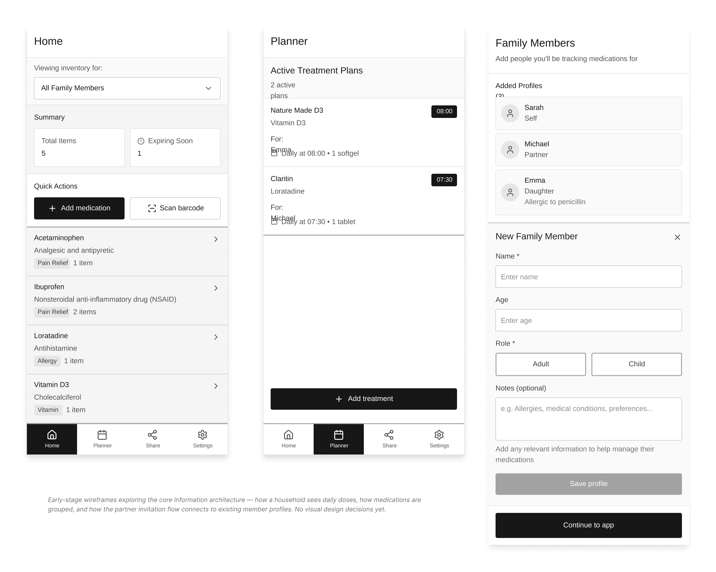 Medly, a family medication management app - screen 1