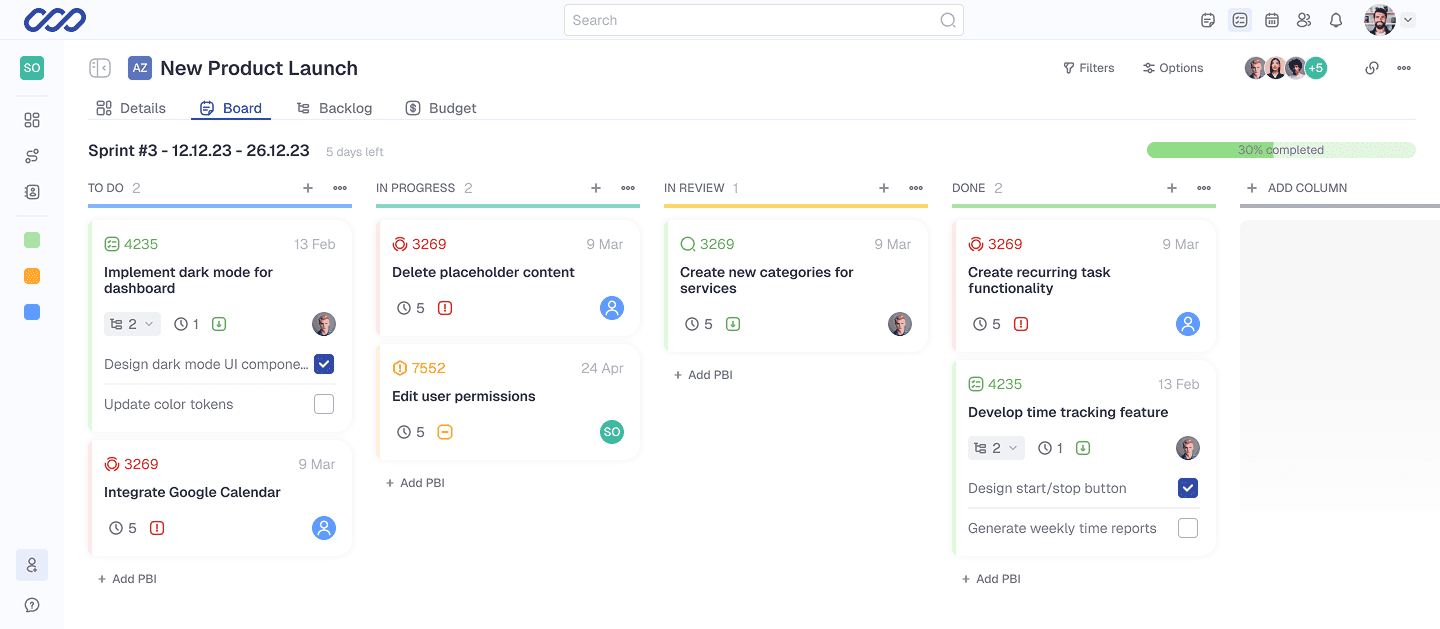 A web project management app for startups and small teams - screen 2