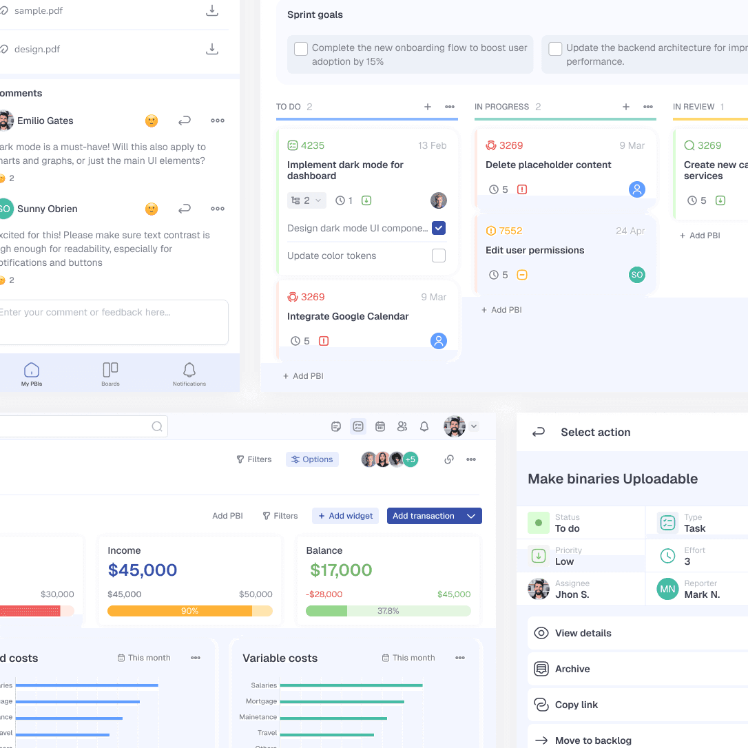 A web project management app for startups and small teams - project cover