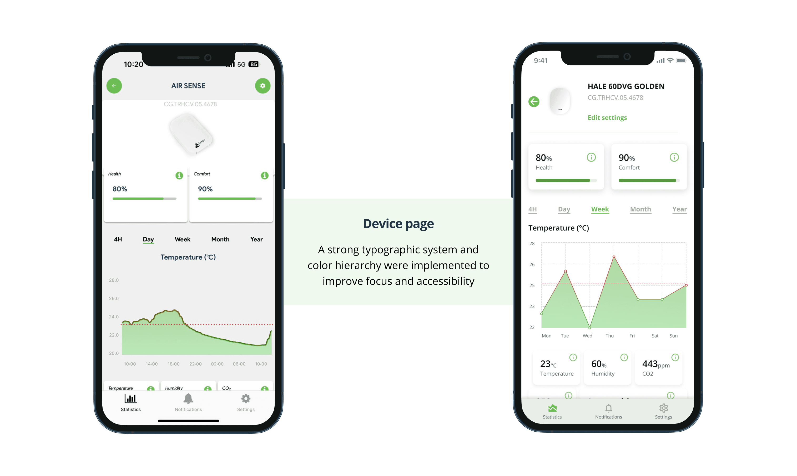 A mobile app for managing air quality control devices - screen 2