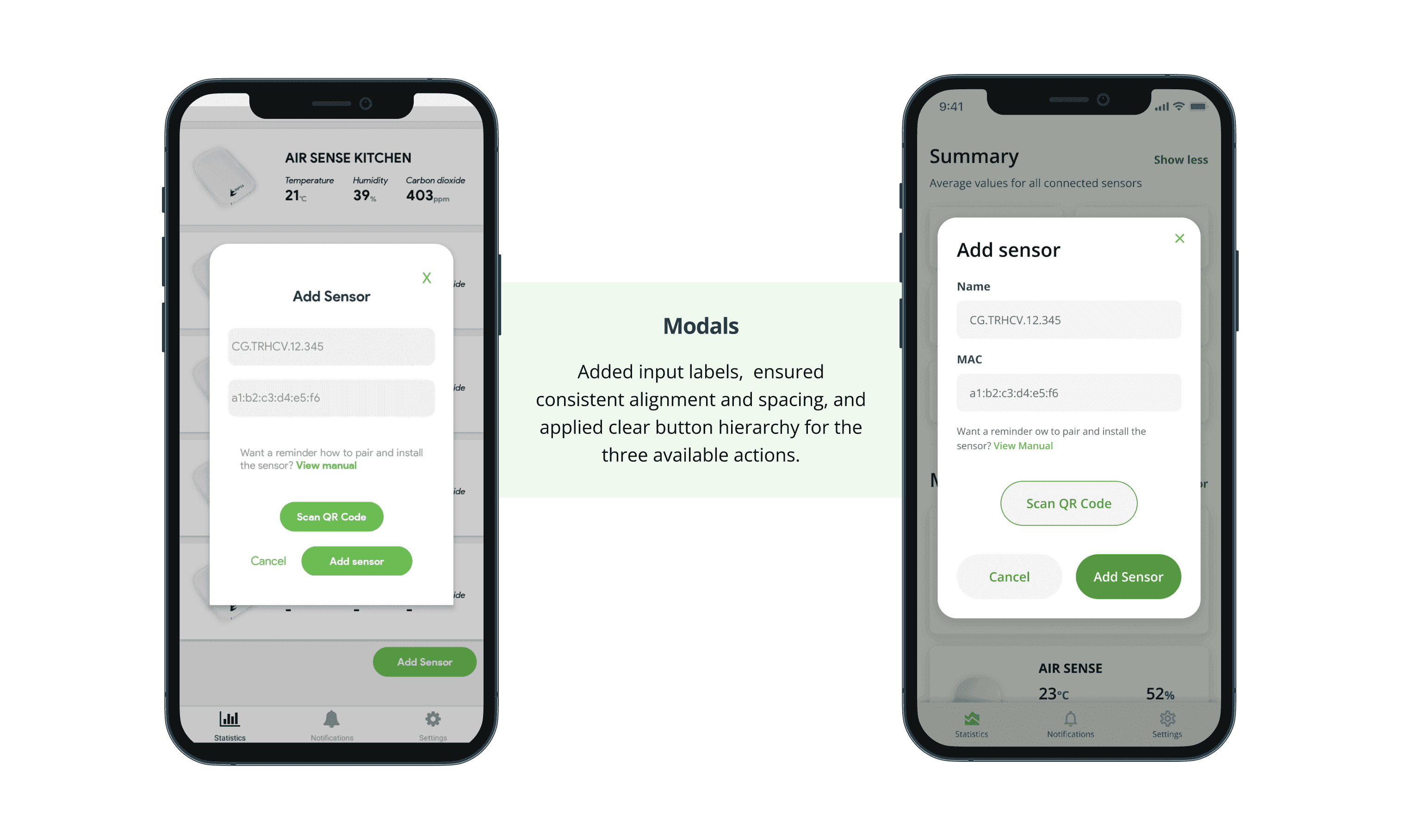 A mobile app for managing air quality control devices - screen 4